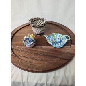 Bundle‎ Of Small Miniature Made In Italy And Bone China Items Floral Trinkets